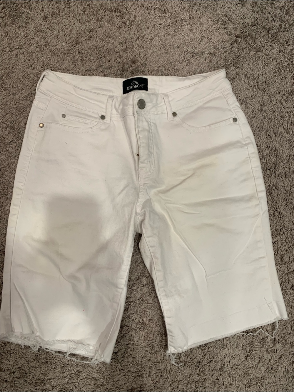 Jordache Women's White Denim Bermuda Shorts